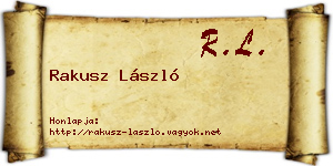 Rakusz László névjegykártya